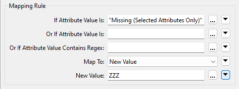 Mapping missing attribute values to a new value of ZZZ